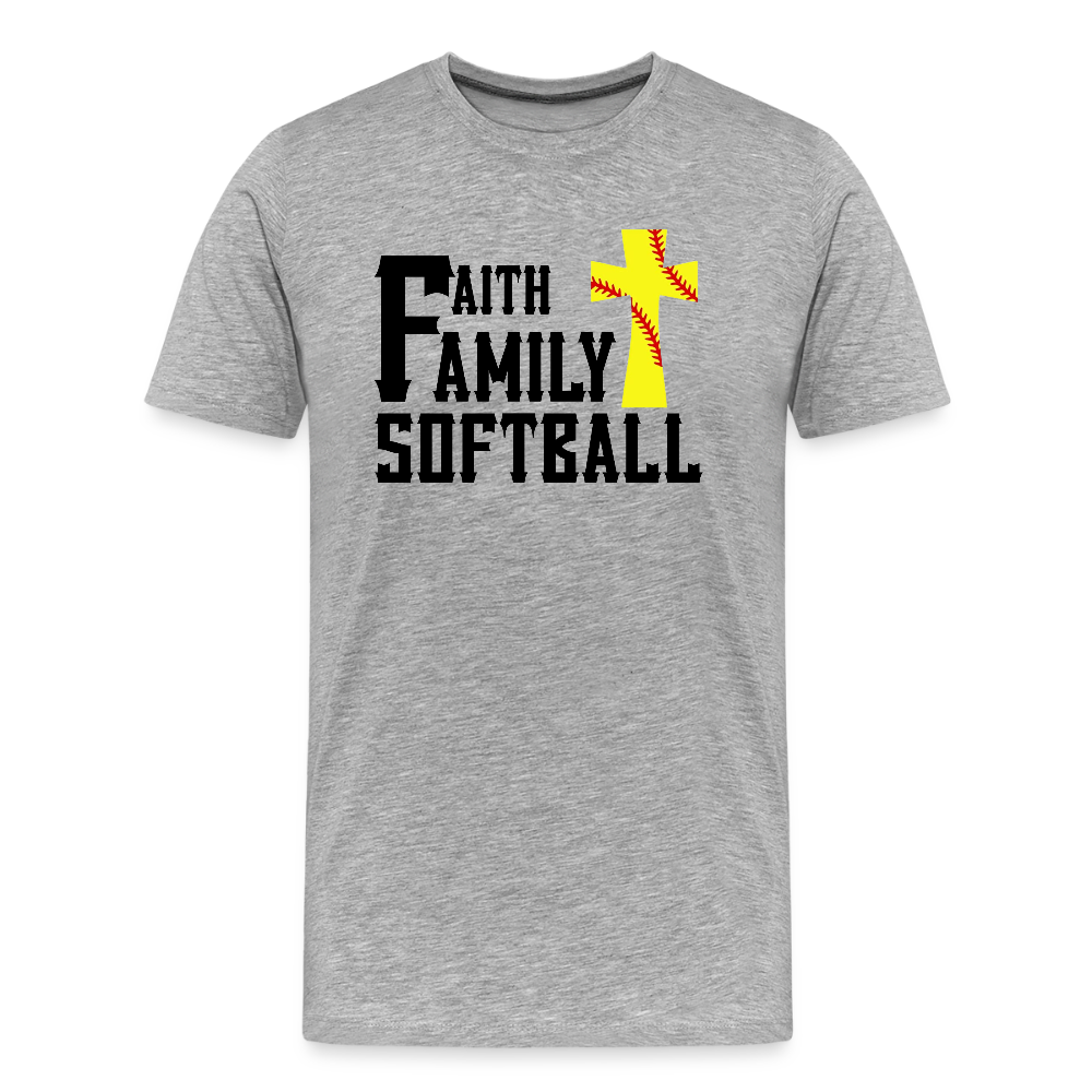 ATS Faith Family Softball - Men’s Premium Organic T-Shirt - heather gray