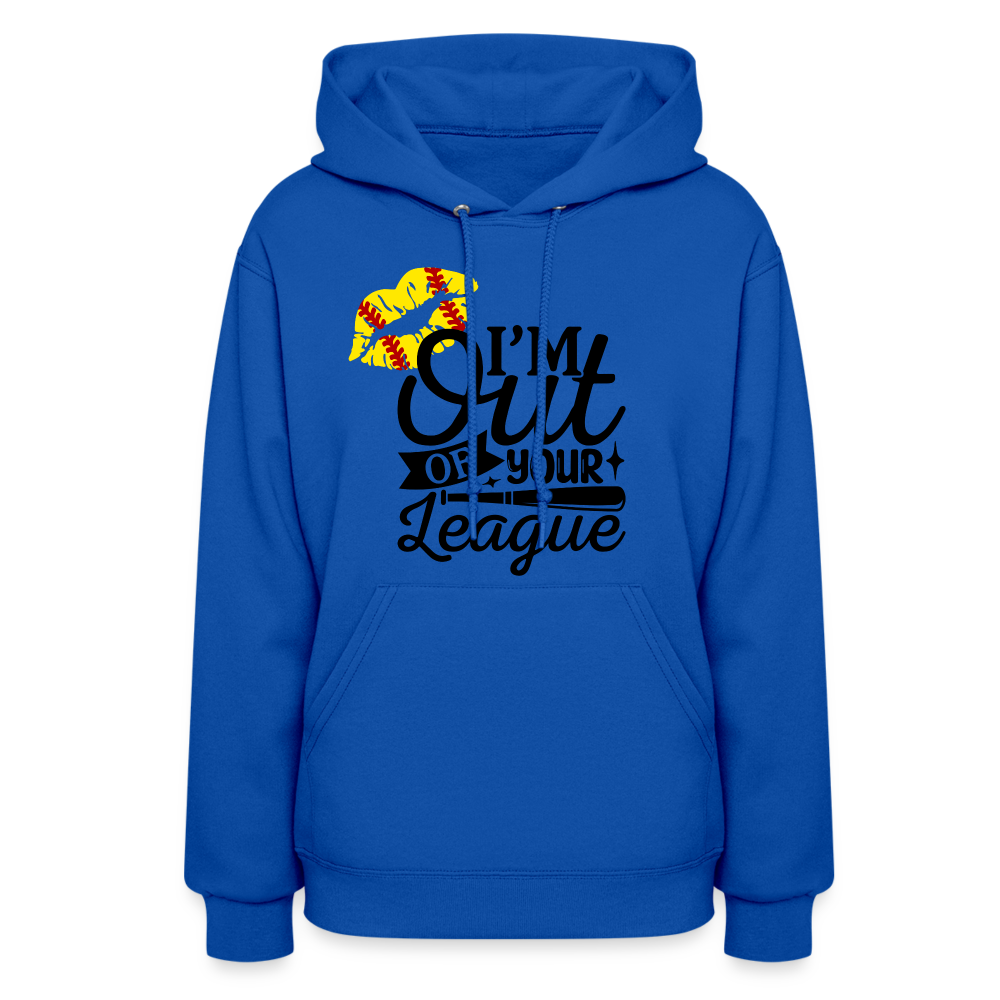 Out Of Your League Softball Kiss Women's Hoodie - royal blue