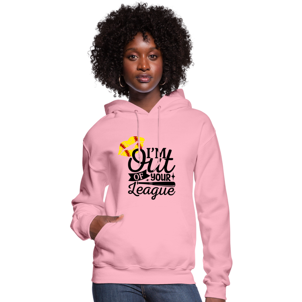Out Of Your League Softball Kiss Women's Hoodie - classic pink