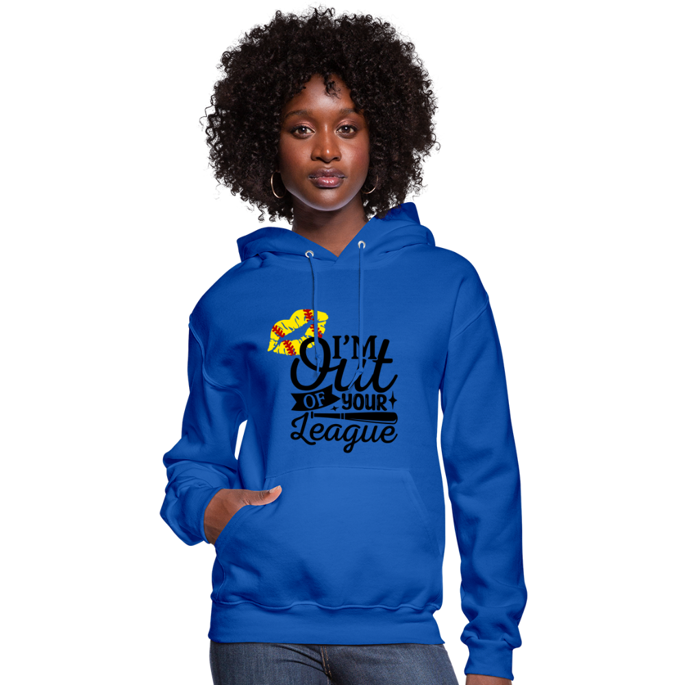 Out Of Your League Softball Kiss Women's Hoodie - royal blue