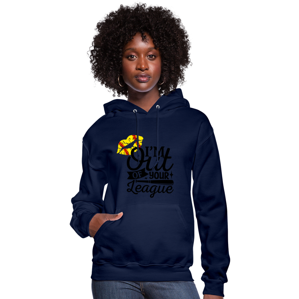 Out Of Your League Softball Kiss Women's Hoodie - navy