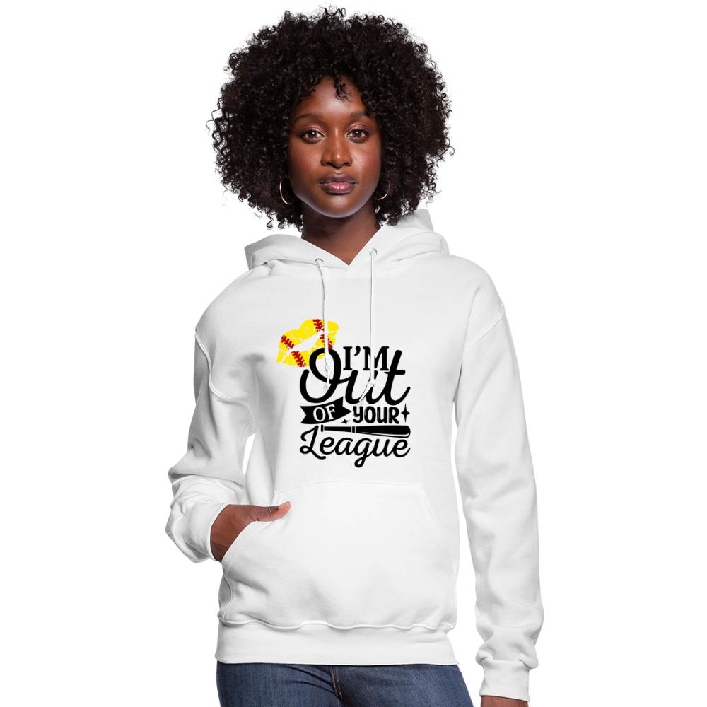 Out Of Your League Softball Kiss Women's Hoodie - white