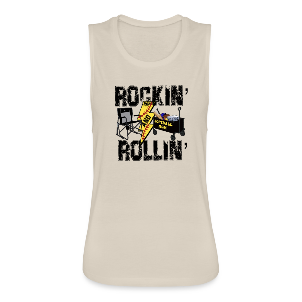 Rockin' Rollin' Women's Flowy Muscle Tank by Bella - dust