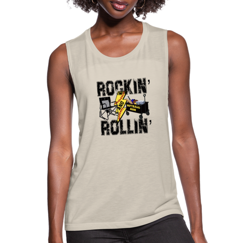 Rockin' Rollin' Women's Flowy Muscle Tank by Bella - dust